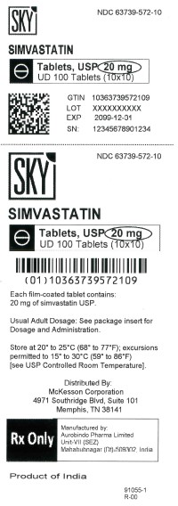 Rx Item-Simvastatin 20MG 100 Tab by Mckesson Packaging Svc USA UD Gen Zocor