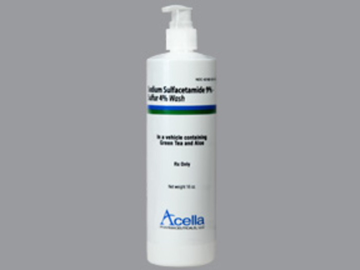 Rx Item-Sulfacetamide Sodium-Sulfur 9% 4% Wash 16 Oz By Acella Pharma