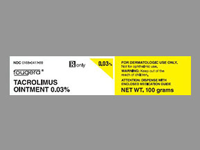 Rx Item-Tacrolimus 0.03% 100 GM ONT by Fougera Pharma USA Gen Protopic 