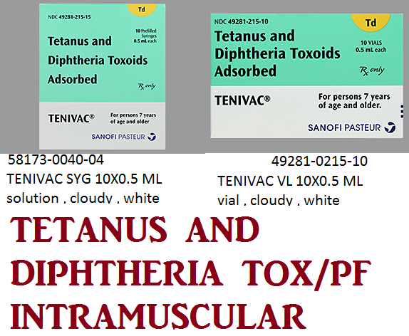 Rx Item-Tenivac 0.5Ml Syringe 10X0.5Ml By Sanofi Pasteur