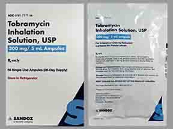 Rx Item-Tobramycin 300MG/5ML 56 AMP-Keep Refrigerated - by Sandoz Pharma USA 