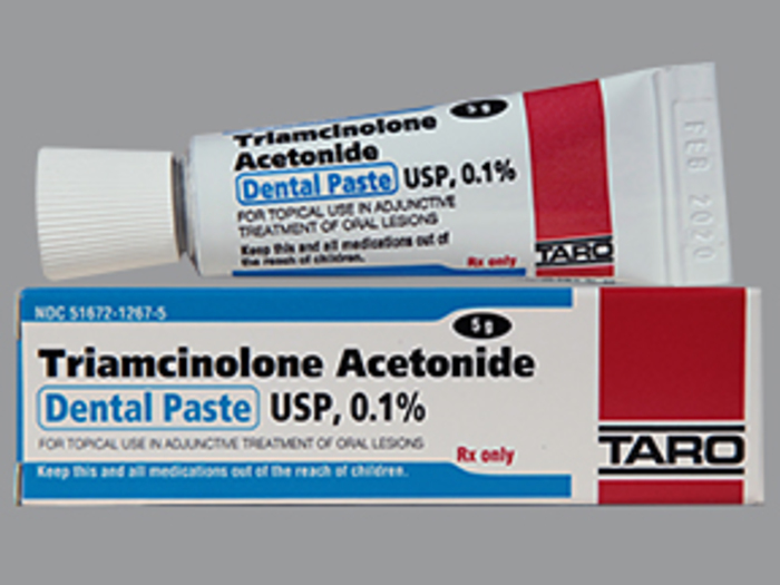 Rx Item-Triamcinolone Acetonide 0.1% Pst 5Gm By Taro Pharma Gen Kenalog Orabase