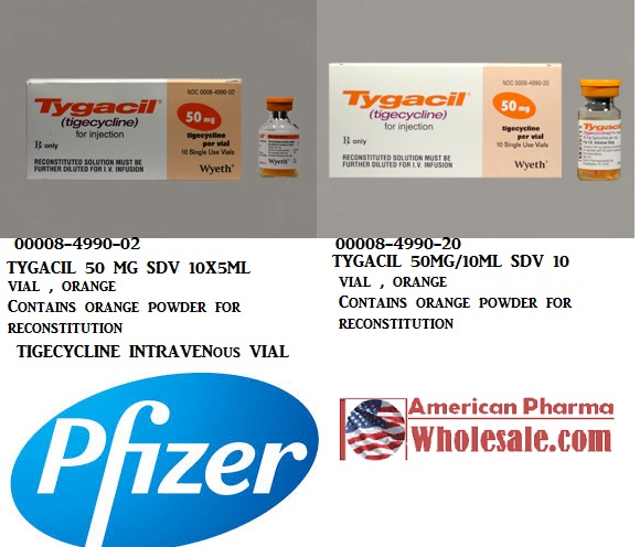 Rx Item-Tygacil 50Mg Single Dose Vial 10 By Pfizer Pharma