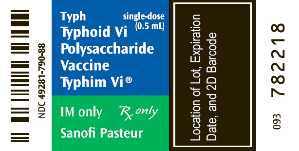 Rx Item-Typhim Typhoid Vaccine Vi 25MCG/0.5 10 ML Vial -KEEP REFRIG- by Sanofi 