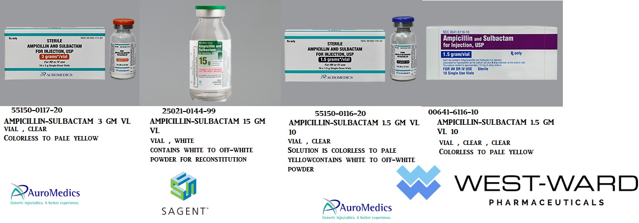 Ampicillin Sodium-Sulbactam 15 G Vial by Sagent Pharma
