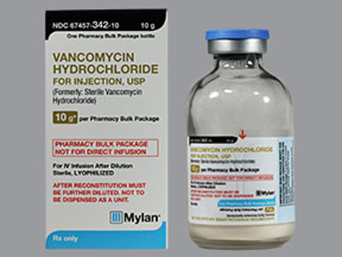 Rx Item-Vancomycin 10 Gm Vial By Mylan Institutional Gen Vancocin
