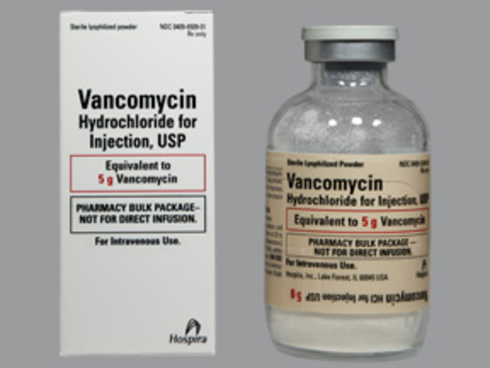Rx Item-Vancomycin 5 Gm Vial By Hospira Worldwide Gen Vancocin