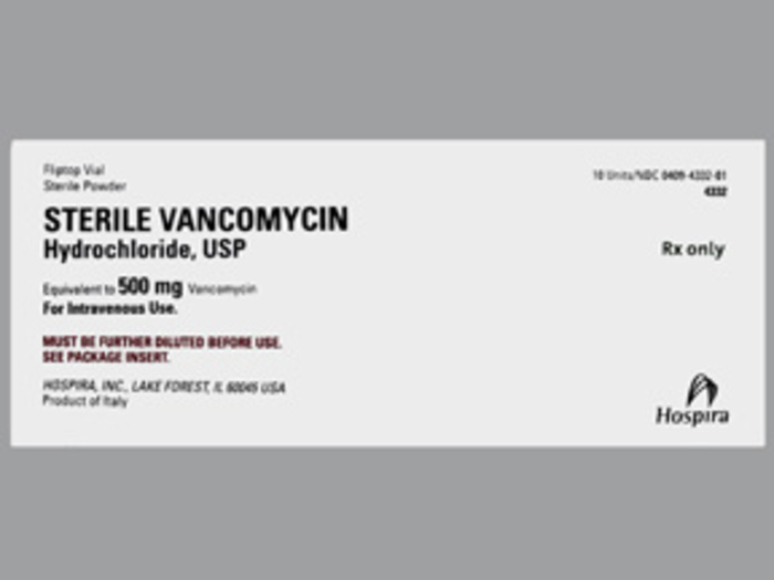 Rx Item-Vancomycin 500Mg Adv 10 By Hospira Worldwide Gen Vancocin