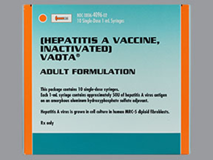 Rx Item-Vaqta 50U/ML Hepatitis A Hep A Vaccine Syringe 10X1Ml By Merck 