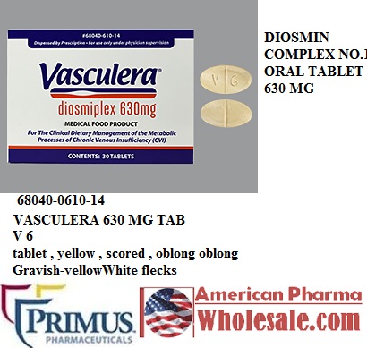 Rx Item-Vasculera 630Mg Tab 30 By Primus Pharma Rx
