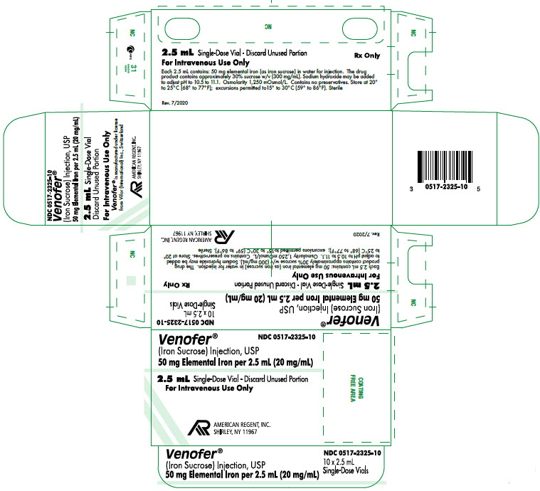 Rx Item-Venofer 50Mg 2.5Ml Vial 10X2.5Ml By American Regent iron ...