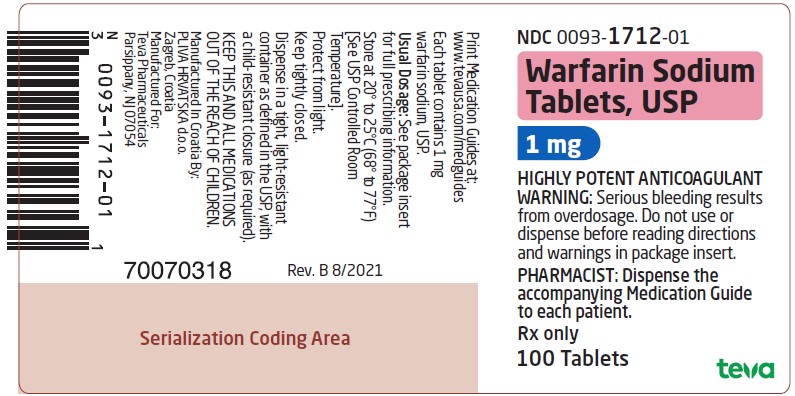 '.Warfarin Sod 1Mg Tab 100 .'