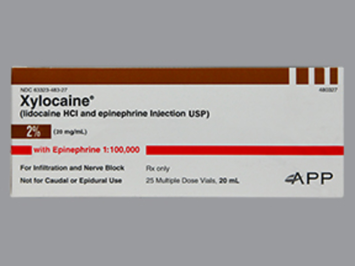 Rx Item-Xylocaine-Epi 2% 1:100K Vial 20Ml ONE EACH By Fresenius