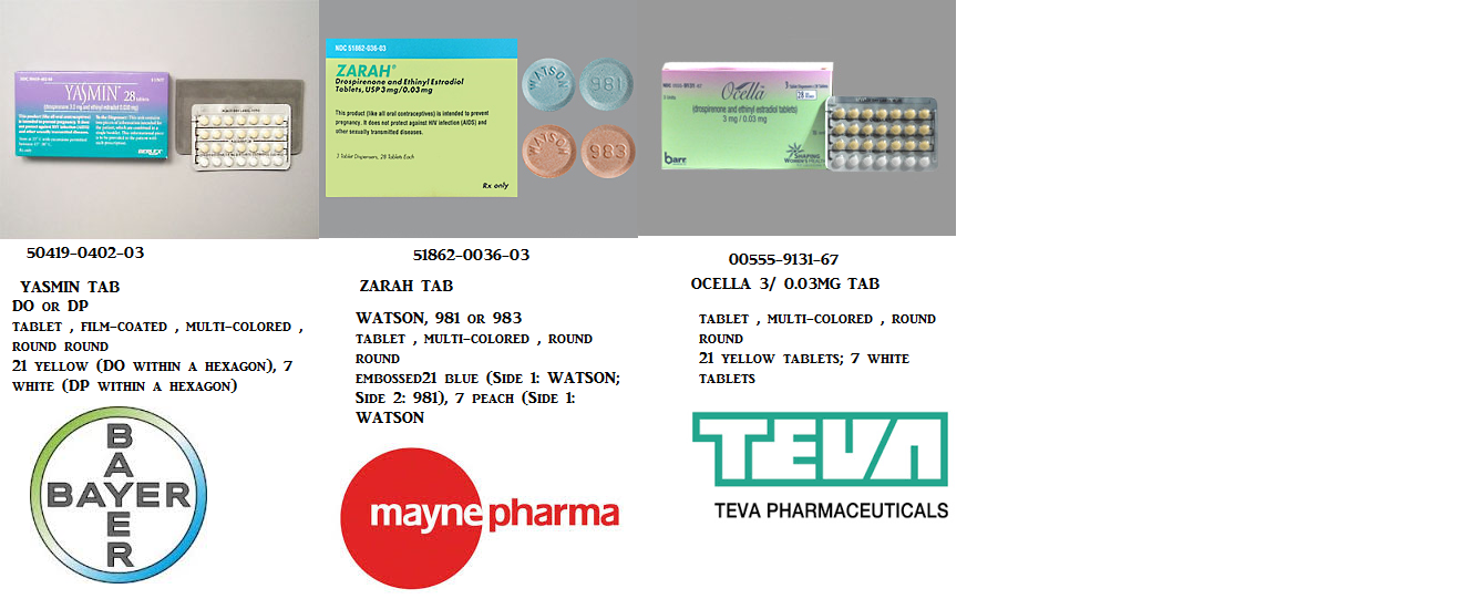 Rx Item-Yasmin 0.03Mg 3Mg Tab 3X28 By Bayer Pharma