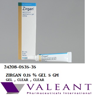 Rx Item-Zirgan 0.15% Gel 5Gm By Valeant Pharma