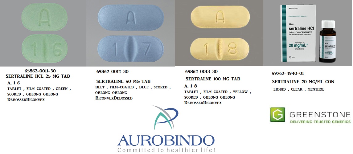 Rx Item-Sertraline 50Mg Tab 30 By Aurobindo Pharma Gen Zoloft Exp 7/24