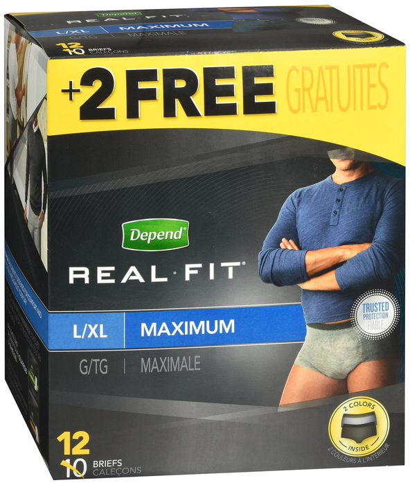 DEPEND UNDERWEAR MEN REAL FIT L/XL 2X12