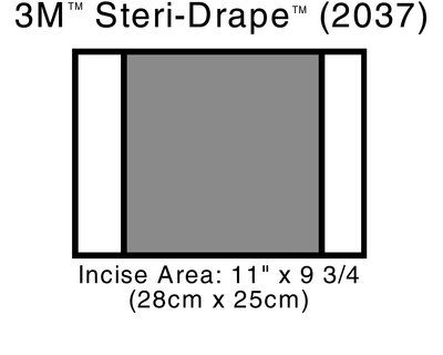 Sterile Drape II 14 7/8 X 9 3/4 Item No.M-3M2037 Supplier:3M Subcategory:Steri Drape<Br>Item Description:Incise Drape, Overall 14 X 9¾, ise 11 X 9¾, 10/Bx, 4 Bx/Cs (Us Only)<Br>Mfr. Item Code:2037<Br>