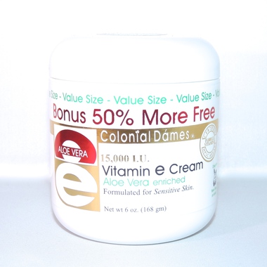 Colonial Dames Bonus Size Vitamin E Cream 15 000 I.U. W/Aloe - 6 o