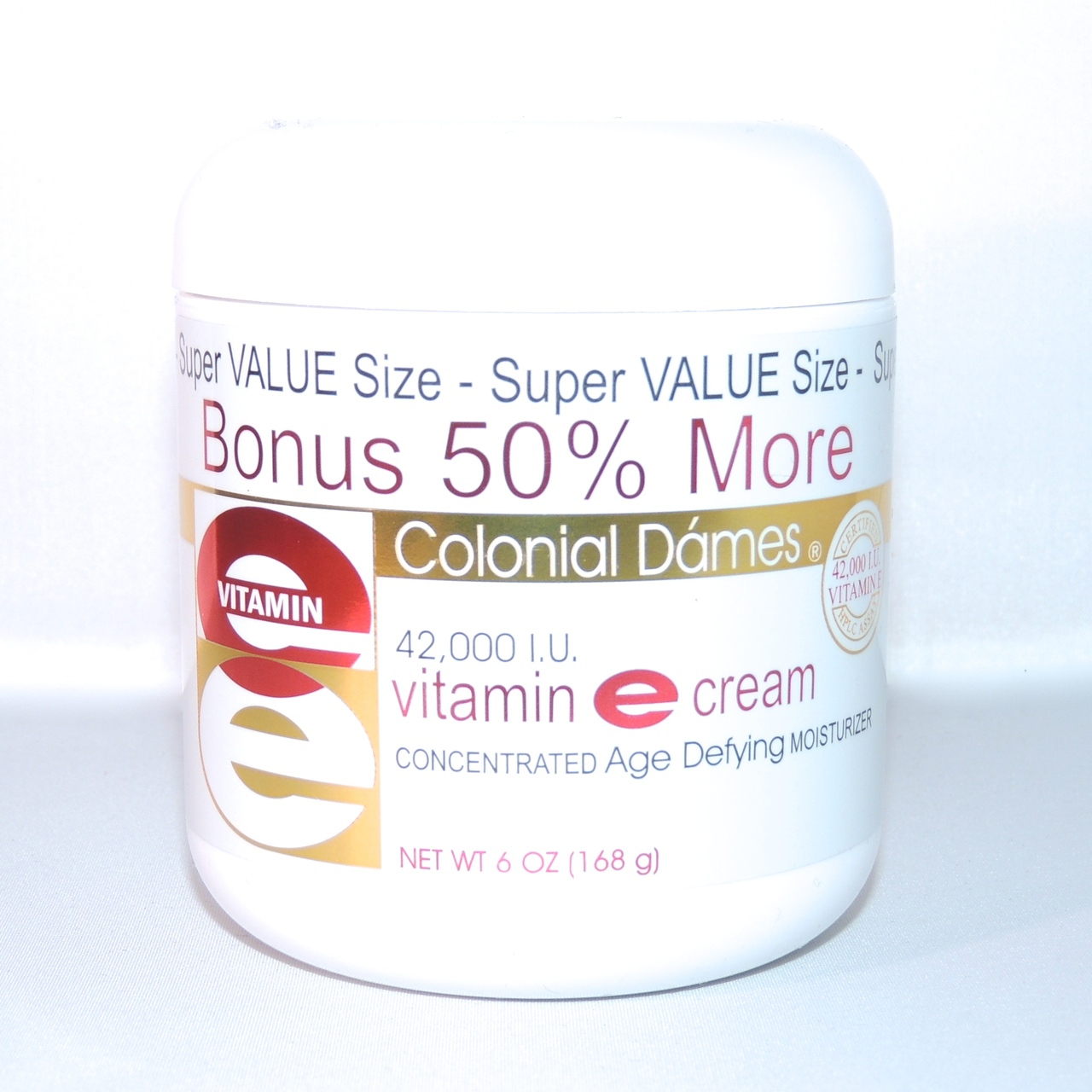Colonial Dames Bonus Size Vitamin E Cream 42 000 I U - 6 Oz Case O