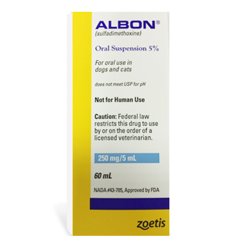 Albon 250Mg/5ml Os 60ml Liquid By Zoetis Pet Rx(Vet)