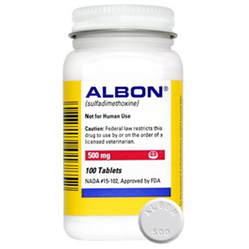Albon 500mg 100 Tab By Zoetis Pet Rx(Vet)