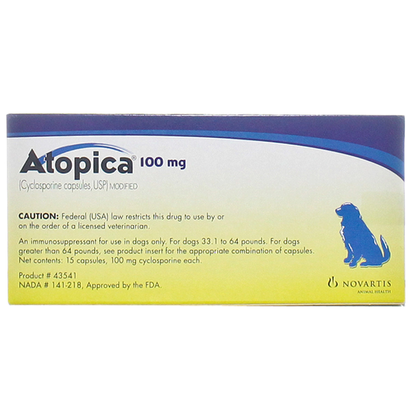 Atopica Capsules 100mg 15# 15 Cap By Novartis Pet Rx(Vet) Atopica Capsules 100mg 15# 15 Cap By Novartis Pet Rx(Vet)