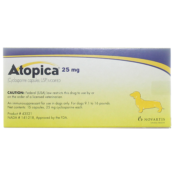 Atopica Capsules 25mg 15# 15 Cap By Novartis Pet Rx(Vet) Atopica Capsules 25mg 15# 15 Cap By Novartis Pet Rx(Vet)