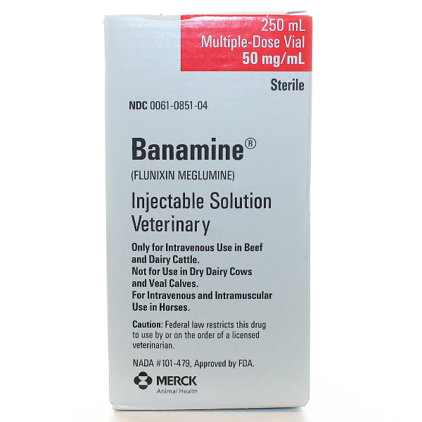 Banamine Inj 50Mg/ml 250ml 250ml Inj By Merck Pet Rx(Vet)