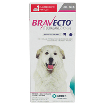 Bravecto Dog 1400mg 88-123 Lb 1 Chw By Merck Pet Rx(Vet)