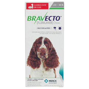 Bravecto Dog 500mg 22-44 Lb 1 Chw By Merck Pet Rx(Vet)