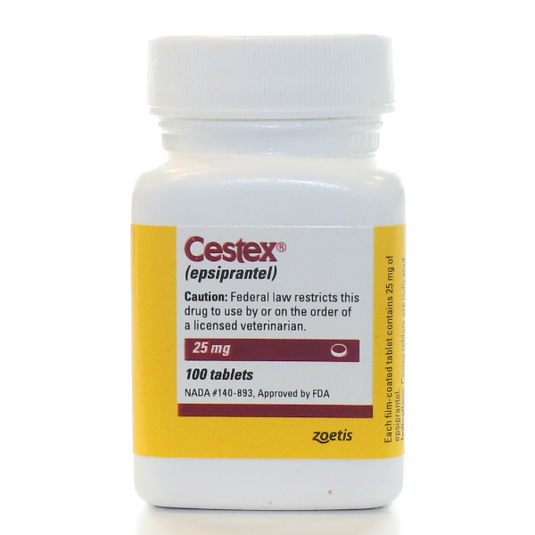 Cestex Tablets 25mg 100# 100 Tab By Zoetis Pet Rx(Vet)