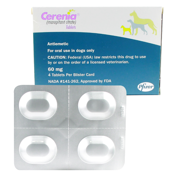 Cerenia Tablets 60mg 4# 4 Tab By Pfizer Pet Rx(Vet)