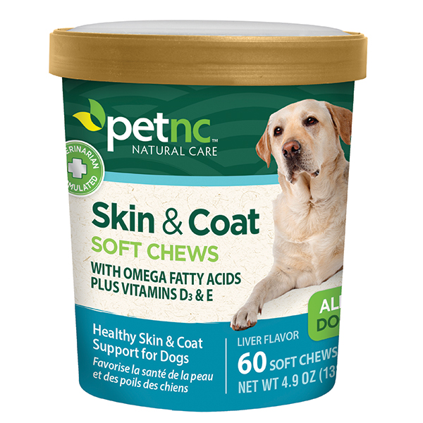 Item Number:Vetotca 530828 <Br>Brand Name Dog Skin & Coat Soft Chews Vitamin OTCpet Product<Br>Generic Name Dog Skin & Coat Soft Chews<Br>Product Description Liver Flavor (Tb)<Br>NDC Code 740985275924