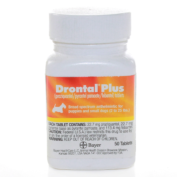 Drontal Plus Tablets Small 50# 50 Tab By Bayer Pet Rx(Vet)