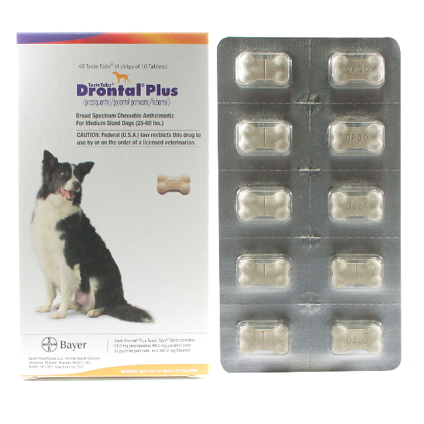 Drontal Plus Taste Tab Medium 40# 40 Tab By Bayer Pet Rx(Vet)