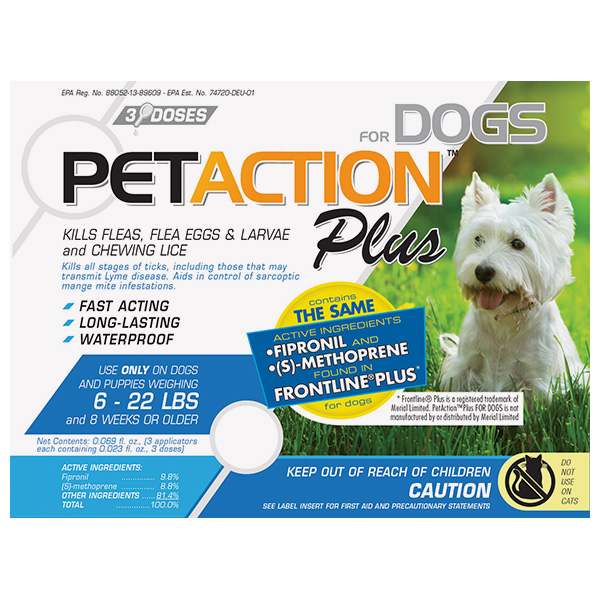 PET ACTION PLUS SMALL DOG Frontline Plus For Dogs 3 Sl By PETIQ Otc(Vet)