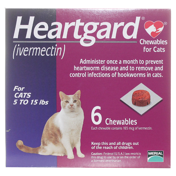 Heartgard Cat Chew 5-15 6# 6 Tab By Merial Pet Rx(Vet)