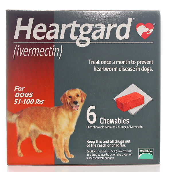 Heartgard Chewable 51-100 6# 6 Tab By Merial Pet Rx(Vet)