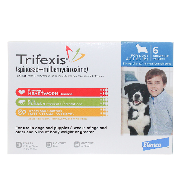 Trifexis For Dogs 40-60 Lbs 6 Tab By Elanco Pet Rx(Vet)
