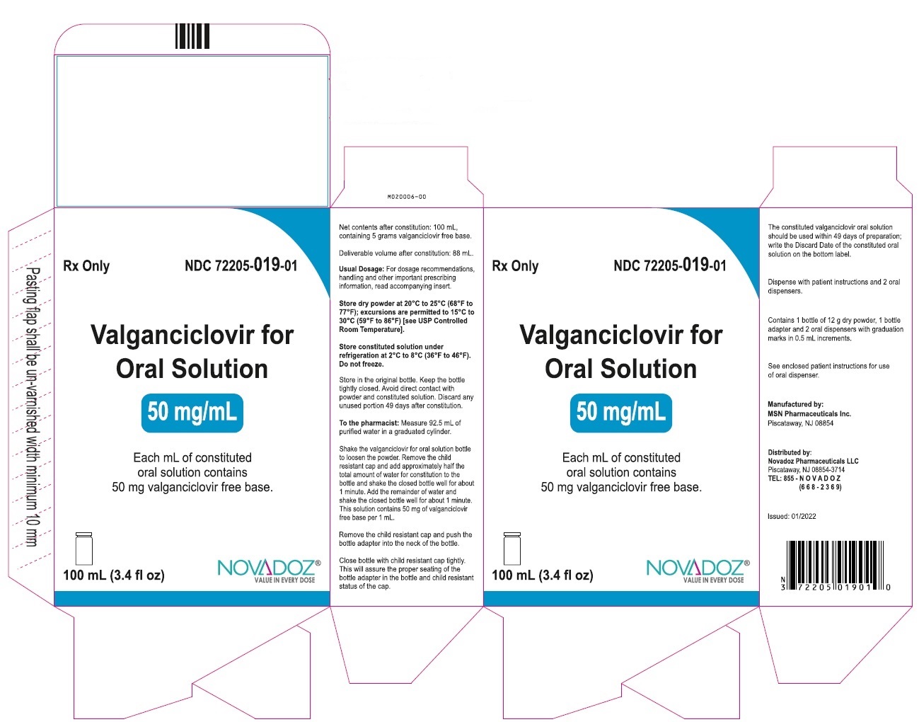 Rx Item-Valganciclovir Hcl 50Mg-Ml 100 Ml By Novadoz Pharma Gen Valcyte