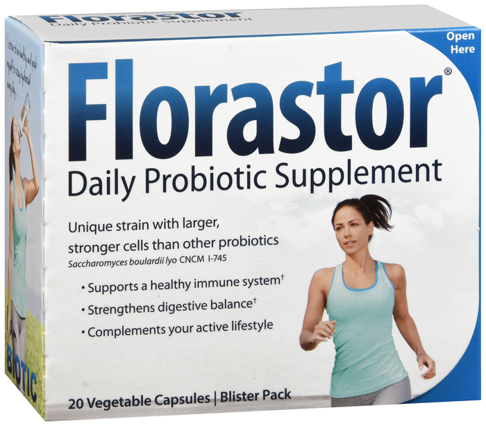 Florastor Probiotic Supplement 250 mg Capsules - 20 Count