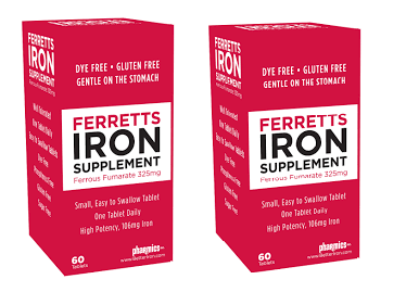 Case of 24-Ferretts - Iron Supplement 325 mg Ferrous Fumarate 2 X