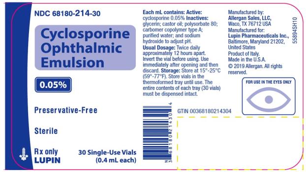 RX ITEM-Cyclosporin Gen Restasis 0.05% Opthal Drops 30x.4ml by Lupin 