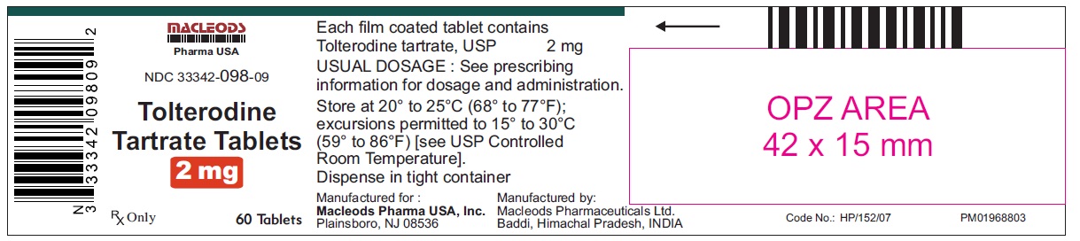 RX ITEM-Tolterodine 2Mg Tab 60 By Macleods Pharma