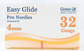 Case of 12-Global Medical Pen Needles 32G X 4mm (5/32) Box Of 100
