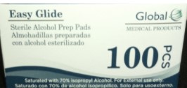 Global Medical Alcohol Prep Pads 100Ct.