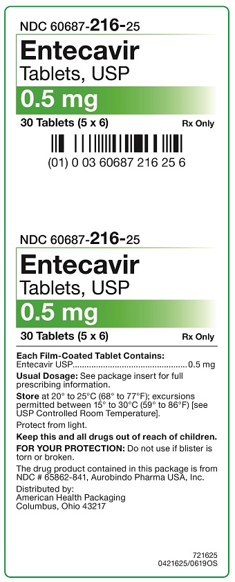 Rx Item-Entecavir 0.5Mg Tab 30 5X6 Unit Dose Package By AHP Pharma