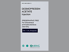 Rx Item-Desmopressin 4MCG 10 ML Vial -Keep Refrigerated - by Amring Pharma USA 
