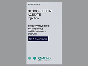 Rx Item-Desmopressin 4Mcg/Ml Amp Refrigerated 10Ml By Amring Pharma Refrigerated